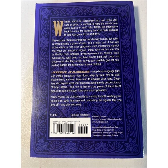 Poker Face Mastering Body Language to Bluff, Read Tells and Win by Judi James - Picture 2 of 4